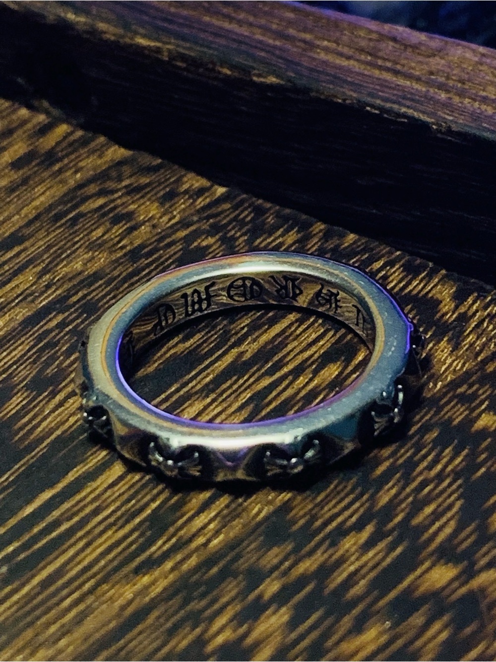 Chrome Hearts Silver Fleur Band With Design Unisex Size 9-10